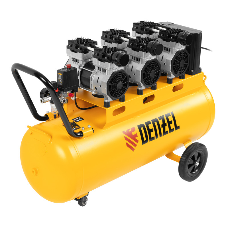 Компрессор безмаслянный малошумный DLS 2250/100, 2250 Вт, 3х750, 100 л, 410 л/мин блок упр// Denzel Компрессор безмаслянный малошумный DLS 2250/100, 2250 Вт, 3х750, 100 л, 410 л/мин блок упр// Denzel