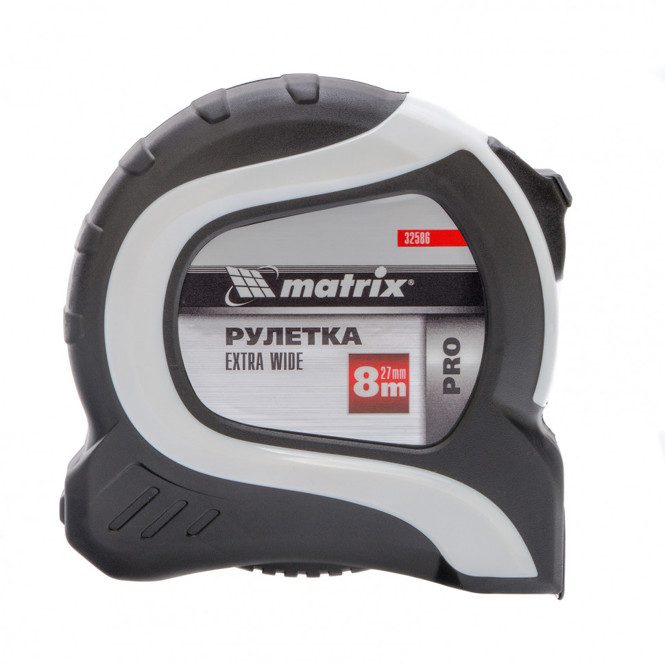 Рулетка Extra Wide, 8 м x 27 мм, двухкомпонентный корпус, PRO// Matrix Рулетка Extra Wide, 8 м x 27 мм, двухкомпонентный корпус, PRO// Matrix