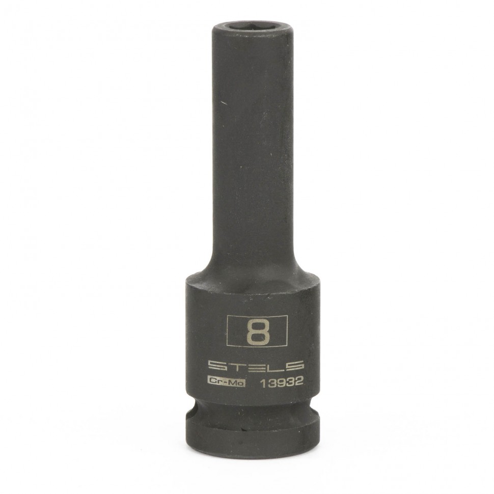 Головка ударная удлиненная шестигранная, 8 мм, 1/2", CrMo// Stels Головка ударная удлиненная шестигранная, 8 мм, 1/2", CrMo// Stels