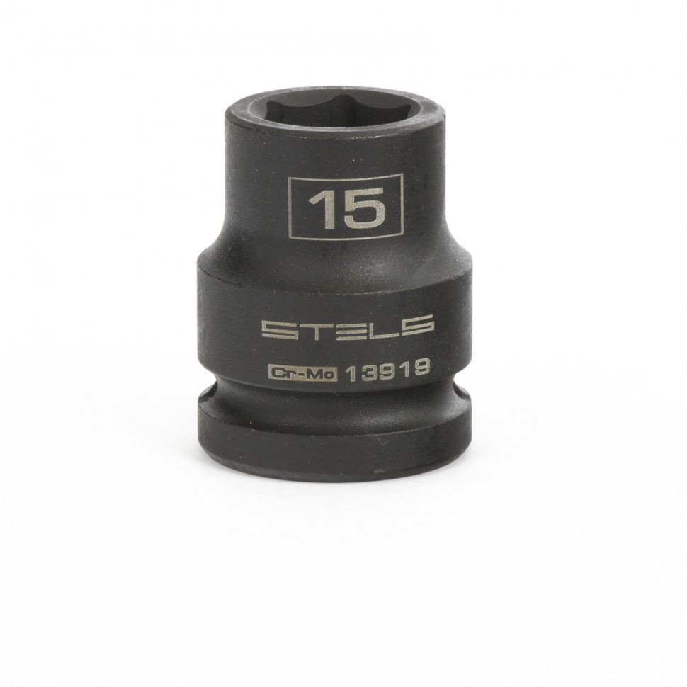 Головка ударная шестигранная, 15 мм, 1/2", CrMo// Stels Головка ударная шестигранная, 15 мм, 1/2", CrMo// Stels