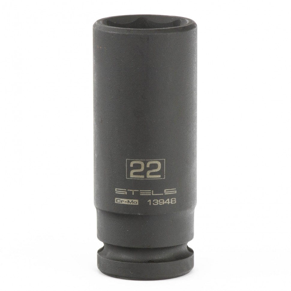 Головка ударная удлиненная шестигранная, 22 мм, 1/2", CrMo// Stels Головка ударная удлиненная шестигранная, 22 мм, 1/2", CrMo// Stels