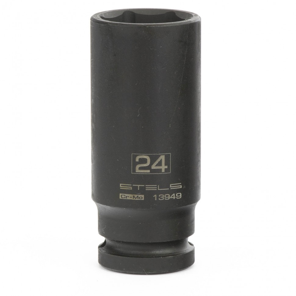 Головка ударная удлиненная шестигранная, 24 мм, 1/2", CrMo// Stels Головка ударная удлиненная шестигранная, 24 мм, 1/2", CrMo// Stels