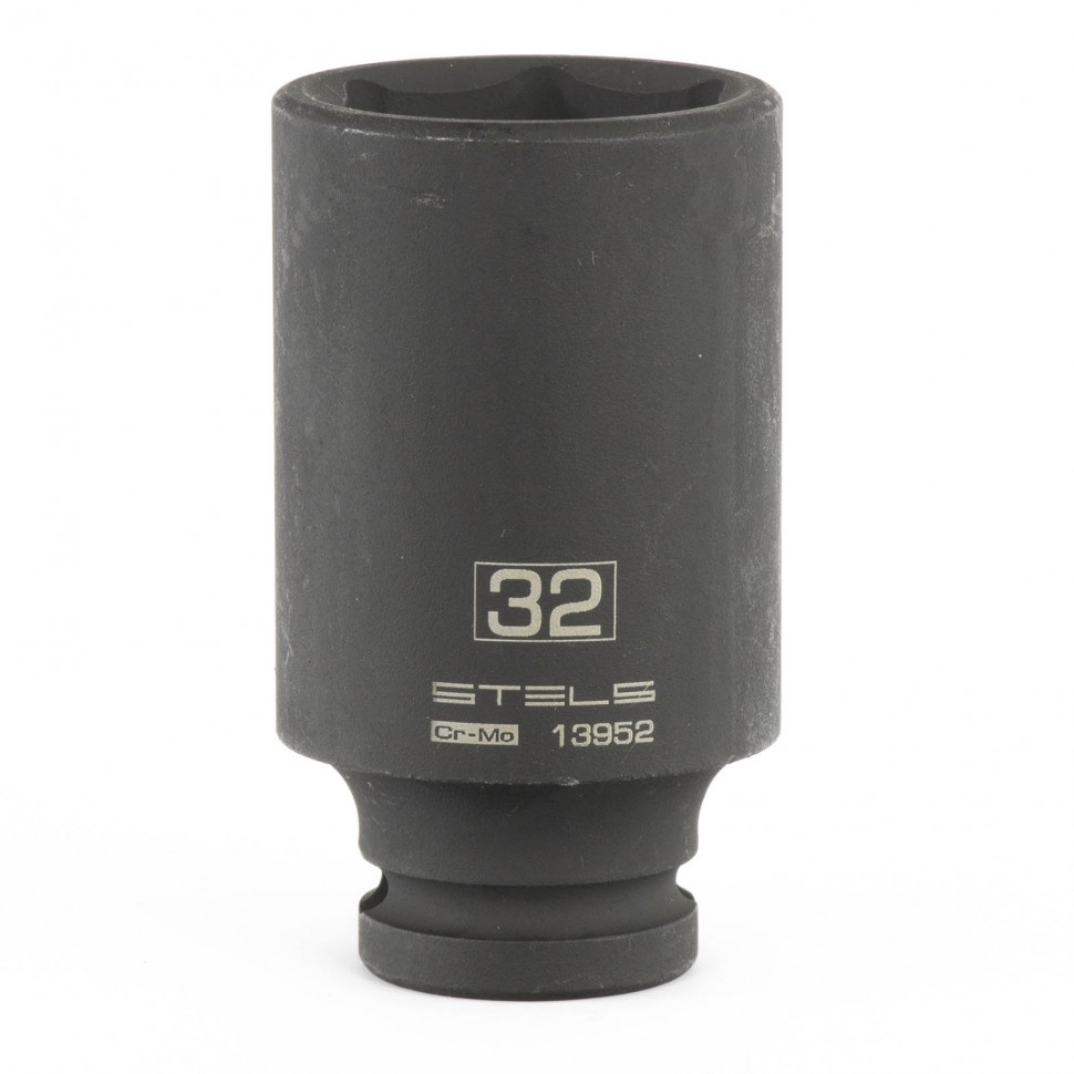 Головка ударная удлиненная шестигранная, 32 мм, 1/2", CrMo// Stels Головка ударная удлиненная шестигранная, 32 мм, 1/2", CrMo// Stels
