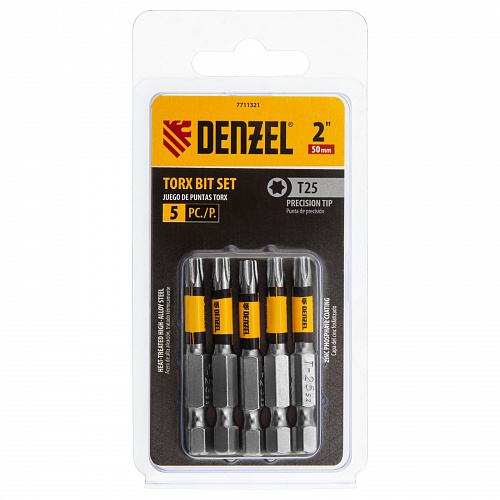 Набор бит, T25x2", 5 шт.// Denzel Набор бит, T25x2", 5 шт.// Denzel