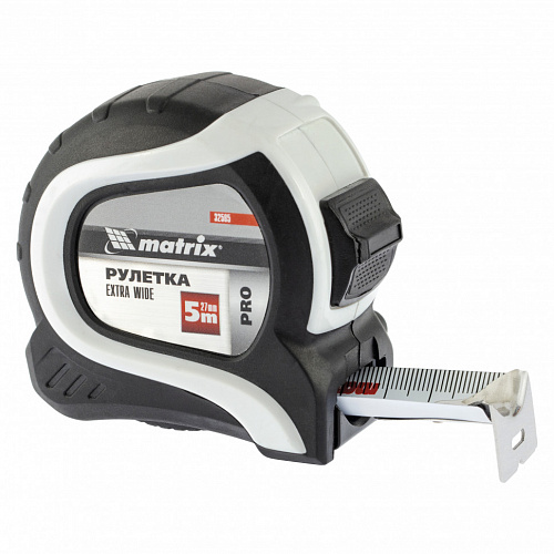 Рулетка Extra Wide, 5 м x 27 мм, двухкомпонентный корпус, PRO// Matrix Рулетка Extra Wide, 5 м x 27 мм, двухкомпонентный корпус, PRO// Matrix