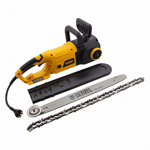 Пила цепная электрическая EDS-2200, 2,2кВт,продольная,шина 45см,шаг 3/8, паз 1,3мм, 62зв// Denzel Пила цепная электрическая EDS-2200, 2,2кВт,продольная,шина 45см,шаг 3/8, паз 1,3мм, 62зв// Denzel