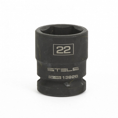 Головка ударная шестигранная, 22 мм, 1/2", CrMo// Stels Головка ударная шестигранная, 22 мм, 1/2", CrMo// Stels