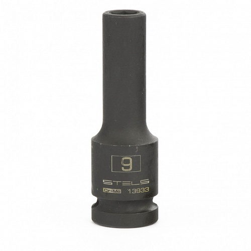 Головка ударная удлиненная шестигранная, 9 мм, 1/2", CrMo// Stels Головка ударная удлиненная шестигранная, 9 мм, 1/2", CrMo// Stels