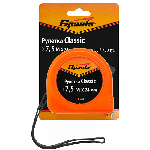 Рулетка Classic, 7.5 м х 24 мм, пластиковый корпус// Sparta Рулетка Classic, 7.5 м х 24 мм, пластиковый корпус// Sparta
