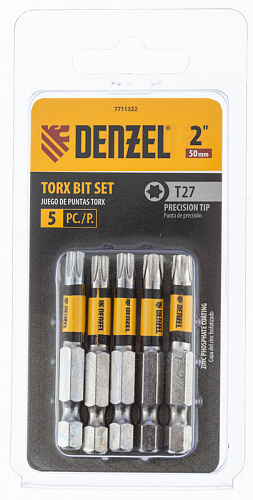 Набор бит, T27x2", 5 шт.// Denzel Набор бит, T27x2", 5 шт.// Denzel