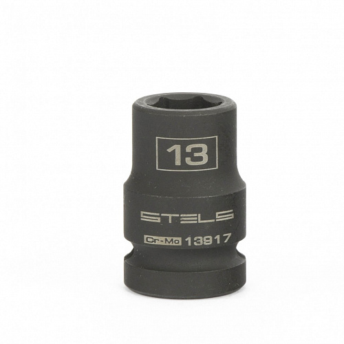 Головка ударная шестигранная, 13 мм, 1/2", CrMo// Stels Головка ударная шестигранная, 13 мм, 1/2", CrMo// Stels