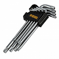 Набор ключей имбусовых Torx-Tempered, TT10-50, CrV, 9 шт., удлиненные// Deznel Набор ключей имбусовых Torx-Tempered, TT10-50, CrV, 9 шт., удлиненные// Deznel