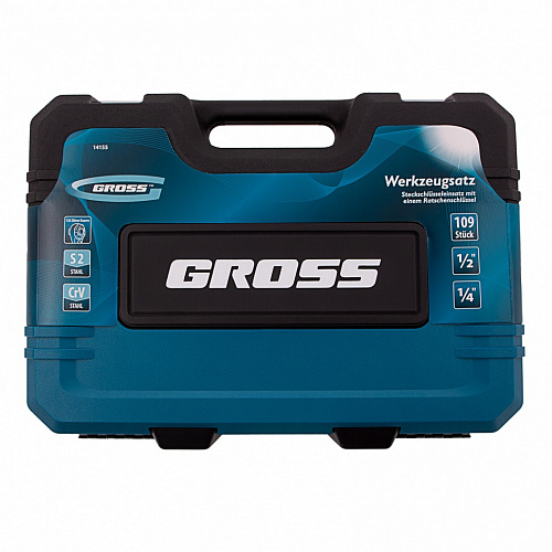 Набор инструментов, 1/4", 1/2", CrV, 120 зубьев, 109 предметов// Gross Набор инструментов, 1/4", 1/2", CrV, 120 зубьев, 109 предметов// Gross