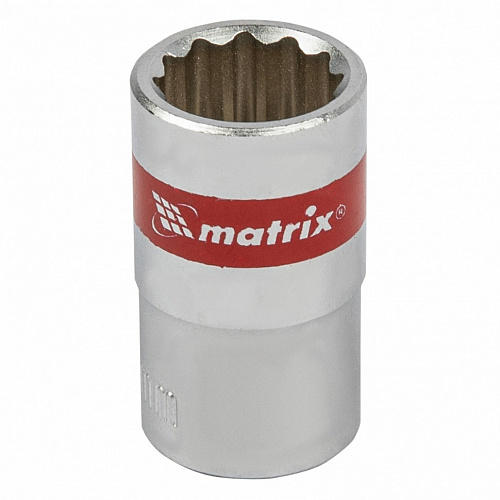Головка торцевая, 15 мм, 12-гранная, CrV,под квадрат 1/2", хромированная// Matrix Головка торцевая, 15 мм, 12-гранная, CrV,под квадрат 1/2", хромированная// Matrix