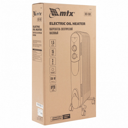 Масляный обогреватель MTX OCH-1500, 230 В, 1500 Вт // MTX Масляный обогреватель MTX OCH-1500, 230 В, 1500 Вт // MTX