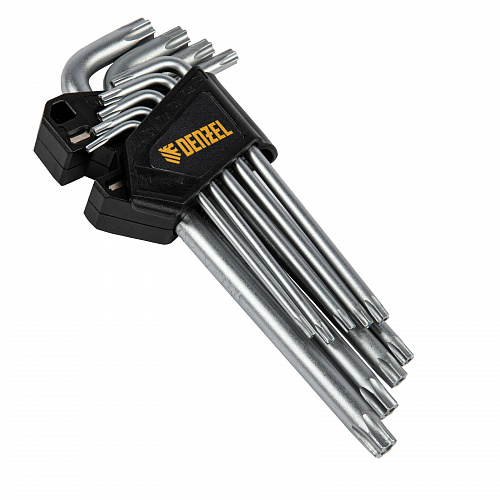 Набор ключей имбусовых Torx-Tempered, TT10-50, CrV, 9 шт., удлиненные// Deznel Набор ключей имбусовых Torx-Tempered, TT10-50, CrV, 9 шт., удлиненные// Deznel