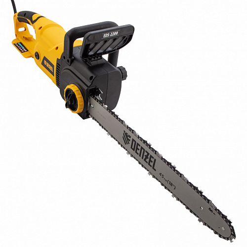 Пила цепная электрическая EDS-2200, 2,2кВт,продольная,шина 45см,шаг 3/8, паз 1,3мм, 62зв// Denzel Пила цепная электрическая EDS-2200, 2,2кВт,продольная,шина 45см,шаг 3/8, паз 1,3мм, 62зв// Denzel