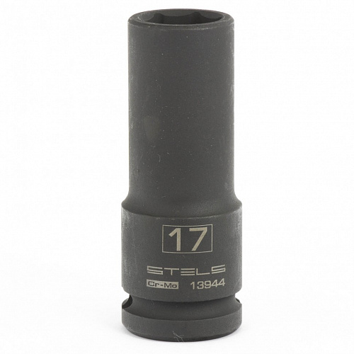 Головка ударная удлиненная шестигранная, 17 мм, 1/2", CrMo// Stels Головка ударная удлиненная шестигранная, 17 мм, 1/2", CrMo// Stels