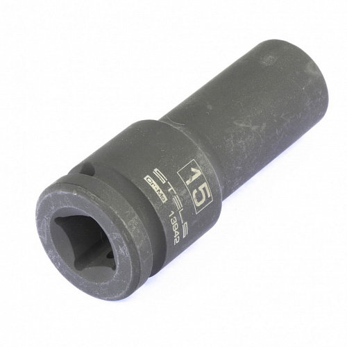 Головка ударная удлиненная шестигранная, 15 мм, 1/2", CrMo// Stels Головка ударная удлиненная шестигранная, 15 мм, 1/2", CrMo// Stels