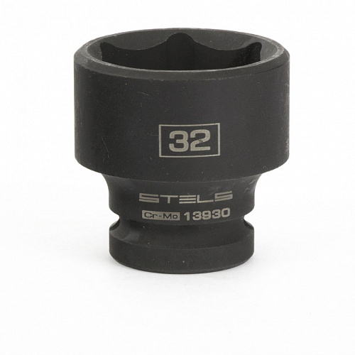 Головка ударная шестигранная, 32 мм, 1/2", CrMo// Stels Головка ударная шестигранная, 32 мм, 1/2", CrMo// Stels