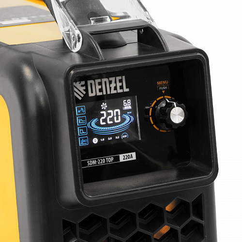 Аппарат инвертор. дуговой сварки SDM-220 Top, 220 А, ПВ 60%// Denzel Аппарат инвертор. дуговой сварки SDM-220 Top, 220 А, ПВ 60%// Denzel