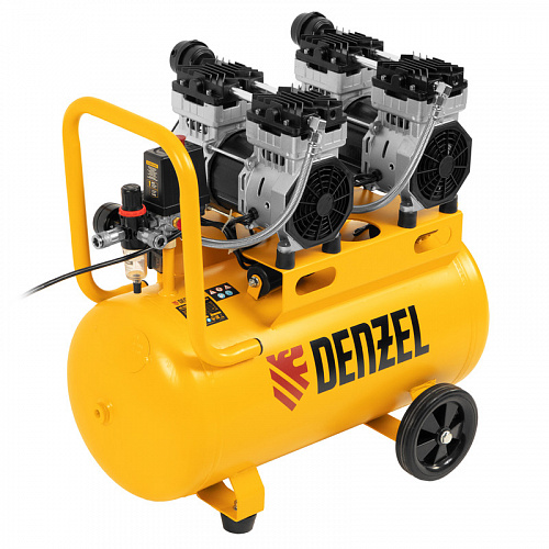 Компрессор безмаслянный малошумный DLS 1500/50, 1500 Вт, 2х750, 50 л, 260 л/мин// Denzel Компрессор безмаслянный малошумный DLS 1500/50, 1500 Вт, 2х750, 50 л, 260 л/мин// Denzel
