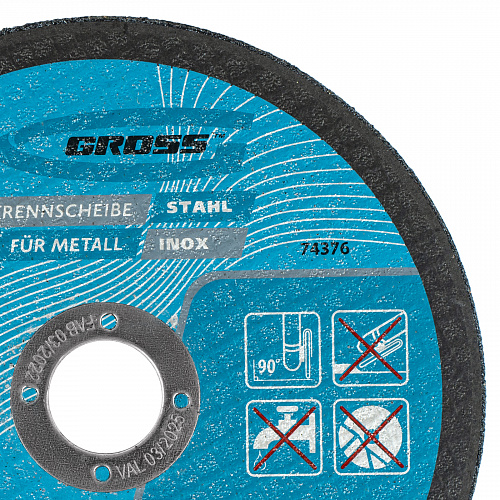 Круг отрезной по металлу, 150 х 1,6 х 22,2 мм, WA46TBF// Gross Круг отрезной по металлу, 150 х 1,6 х 22,2 мм, WA46TBF// Gross