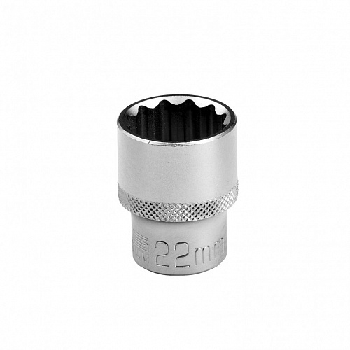 Головка торцевая, 22 мм, 12-гранная, CrV, под квадрат 1/2", хромированная// Stels Головка торцевая, 22 мм, 12-гранная, CrV, под квадрат 1/2", хромированная// Stels
