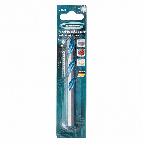 Сверло по бетону, Multipurpose PRO, 10мм// Gross Сверло по бетону, Multipurpose PRO, 10мм// Gross