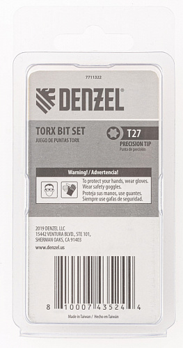 Набор бит, T27x2", 5 шт.// Denzel Набор бит, T27x2", 5 шт.// Denzel