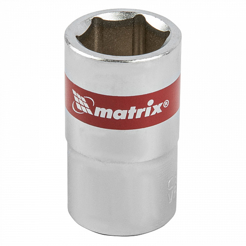 Головка торцевая, 15 мм, 6-гранная, CrV, под квадрат 1/2", хромированная// Matrix Головка торцевая, 15 мм, 6-гранная, CrV, под квадрат 1/2", хромированная// Matrix