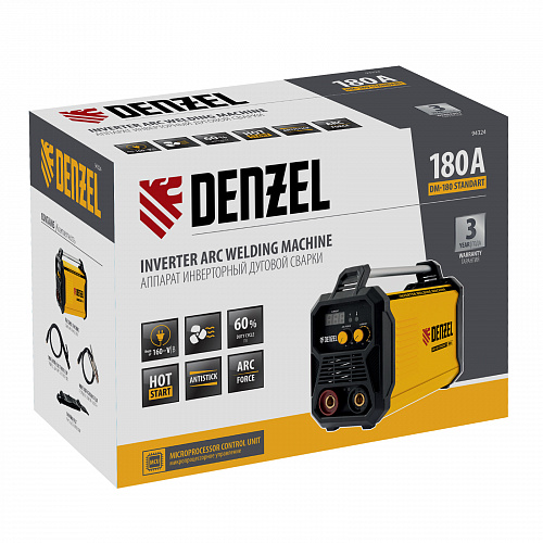 Аппарат инвертор. дуговой сварки DM-180 Standart, 180 А, ПВ 60%// Denzel Аппарат инвертор. дуговой сварки DM-180 Standart, 180 А, ПВ 60%// Denzel
