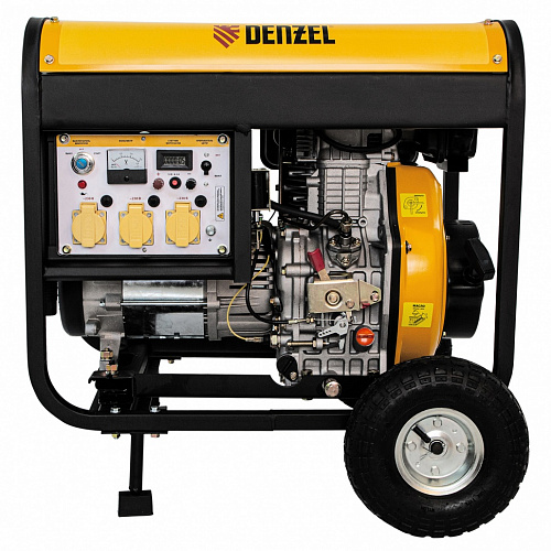 Генератор дизельный DD6300Е, 5,0 кВт, 230В/50Гц, 15 л, электростартер// Denzel Генератор дизельный DD6300Е, 5,0 кВт, 230В/50Гц, 15 л, электростартер// Denzel
