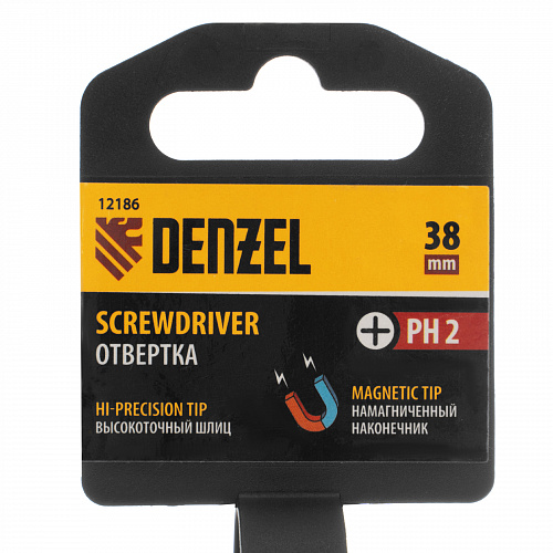 Отвертка, PH2х38 мм, CrV, 3к рукоятка// Denzel Отвертка, PH2х38 мм, CrV, 3к рукоятка// Denzel