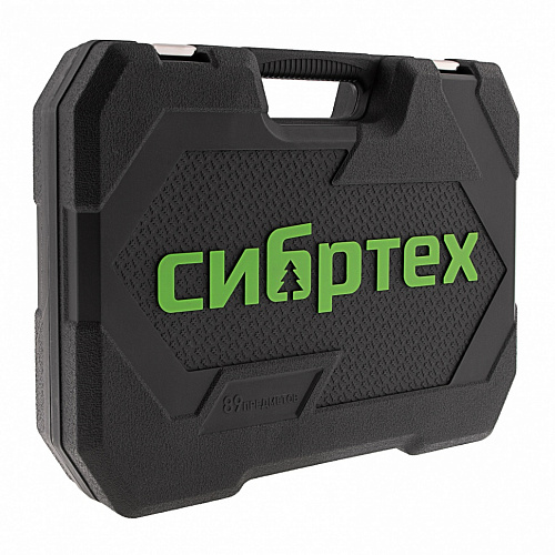 Набор инструментов, 1/2", 1/4", CrV, пластиковый кейс 89 предм.//Сибртех Набор инструментов, 1/2", 1/4", CrV, пластиковый кейс 89 предм.//Сибртех