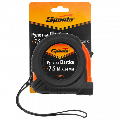 Рулетка Elastica, 7.5 м х 24 мм, обрезиненный корпус// Sparta Рулетка Elastica, 7.5 м х 24 мм, обрезиненный корпус// Sparta